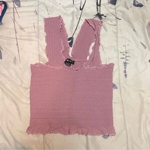 Timing Mauve Textured Crop Top